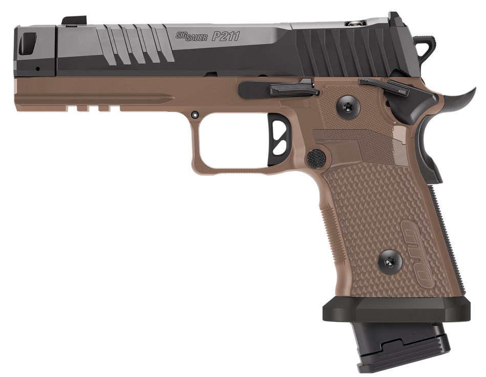 Sig Sauer P211 GTO Combat Tan and Black with Mach3D Compensator