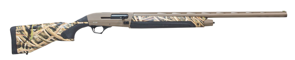 Pointer FT21FDESGB20 Field Tek FT21 Semi-Auto 3" 5+1 28" Flat Dark Earth Cerakote Vent Rib Barrel & Aluminum Receiver, Fixed Mossy Oak Shadow Grass Blades Synthetic Stock