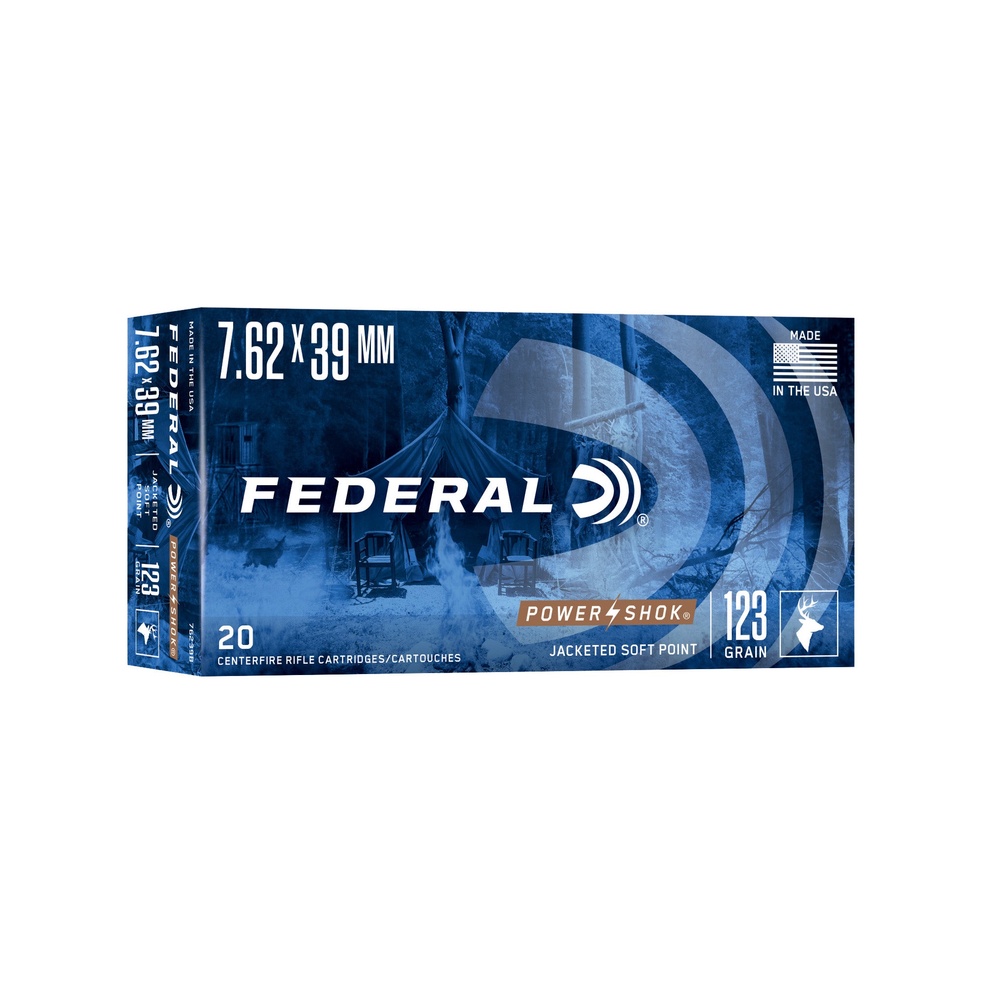 Federal 7.62x39mm PowerShok 123gr JSP Ammo