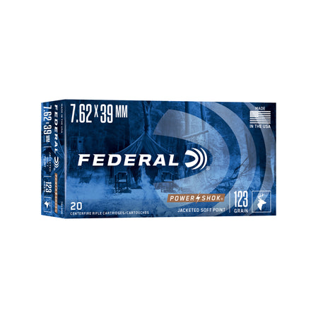 Federal 7.62x39mm PowerShok 123gr JSP Ammo