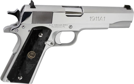 IVER JOHNSON 1911A1 38 SUPER 5" FS 9RD CHROME BLACK PEARL