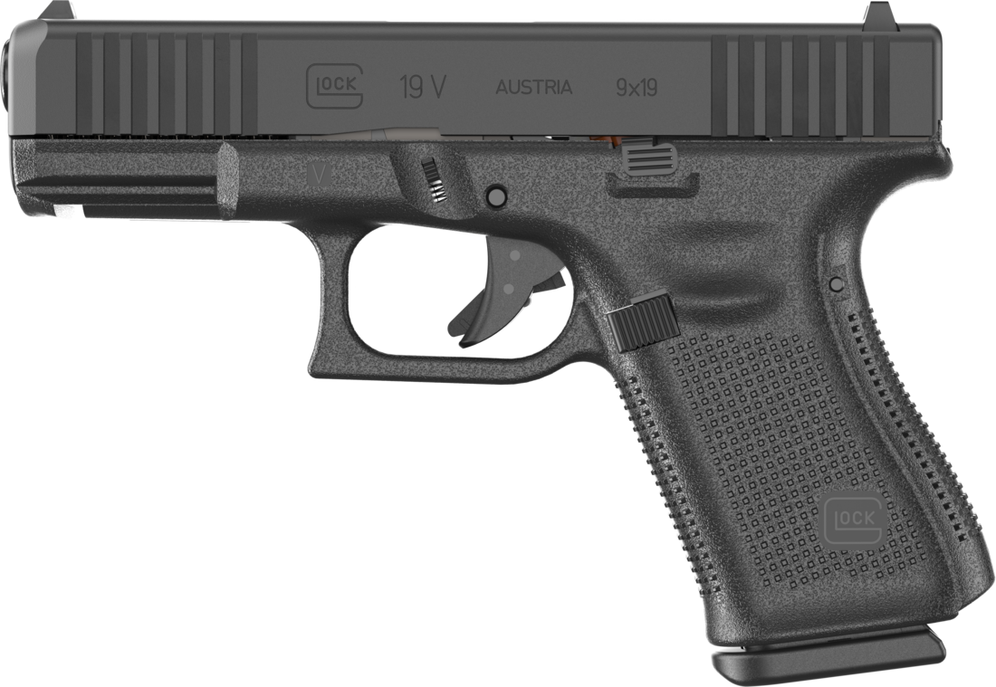 Glock UV1950203 G19 V Compact 9mm Luger 15+1 4.02" Black Barrel & Steel Serrated Slide, Black Polymer Frame w/Accessory Rail, Interchangeable Backstrap