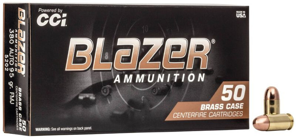 CCI .380 Auto Blazer Brass 95gr FMJ Ammo