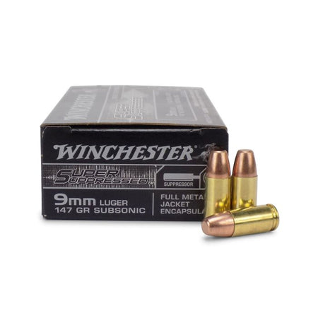 Winchester 9mm Luger Super Suppressed 147gr FMJ Ammo