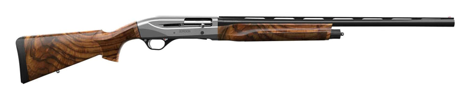 Retay USA GORGRYCON28 Gordion Upland 3" 4+1 28" Black Vent Rib Barrel, Gray Con Aluminum Alloy Receiver, Adj Shim Walnut Stock