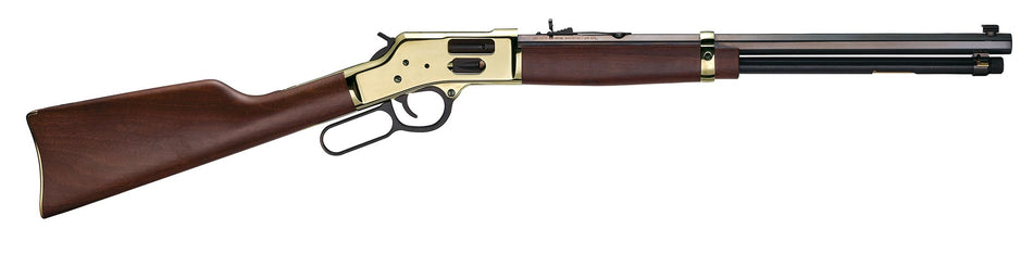 Henry H006GCR Side Gate Carbine 45 Colt (LC) 7+1 16.50" Blued Octagon Barrel, Polished Brass Rec, American Walnut Stock, Adj. Sight, Large Loop Lever