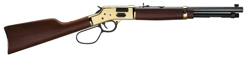 Henry H006GMR Side Gate Carbine 357 Mag/38 Special 7+1 16.50" Blued Octagon Barrel, Polished Brass Rec, American Walnut Stock, Adj. Sight, Large Loop Lever