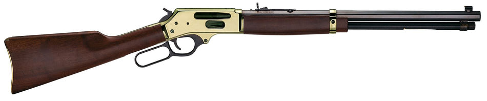 Henry H009BG Side Gate Full Size 30-30 Win 5+1 20" Blued Steel Barrel, Brass Polished Drilled & Tapped Brass Receiver, American Walnut Fixed Stock, Right Hand