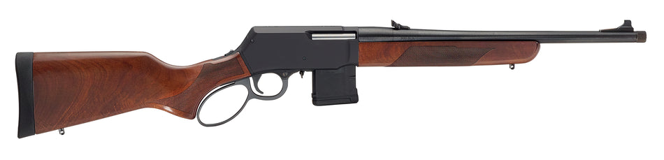 Henry H023450 Supreme 450 Bushmaster 5+1 18" Blued Threaded Barrel, Black Hardcoat Anodize Aluminum Drilled & Tapped Receiver, American Walnut Fixed w/Pistol Grip Stock