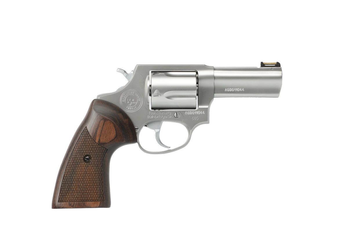Taurus 2-605EX39 605 Executive Grade 357 Mag/38 Special +P 5 Shot 3" Polished Stainless Steel Barrel, Cylinder & Frame, Brass Rod Front/Fixed Rear Sights, Altamont Wood Grip, Includes Nanuk Case