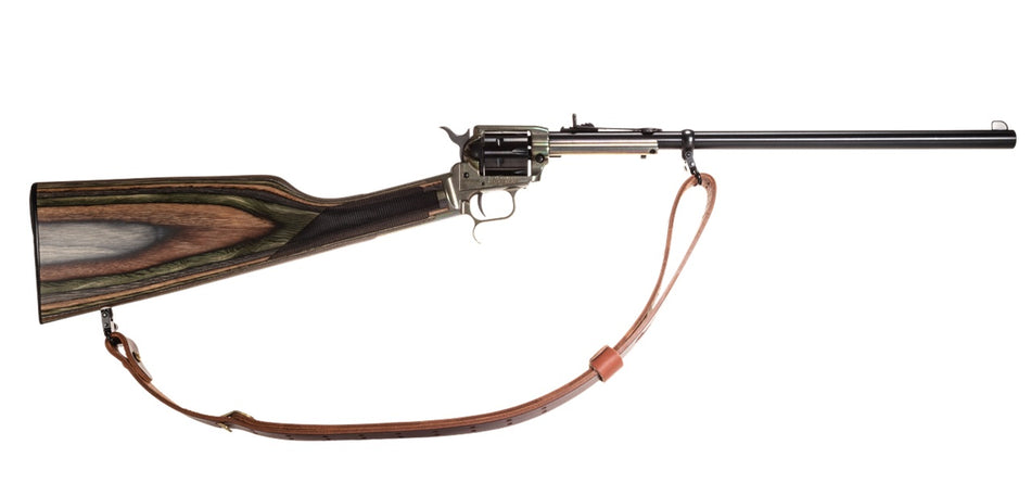 Heritage Mfg BR226CH16HS-LS Rough Rider Rancher Full Size 22 LR 6rd 16.12" Black Alloy Steel Barrel, Case Hardened Stainless Steel Receiver, Camo Fixed Wood Stock, Right Hand
