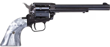 Heritage Mfg RR22B6GPRL Rough Rider 22 LR 6 Shot 6.50" Black Barrel & Cylinder Black Frame, Altamont Gray Pearl Grips