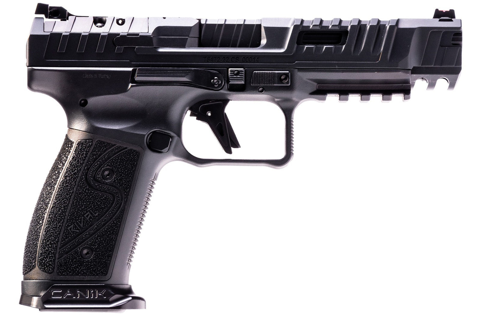 Canik HG7010N SFx Rival-S Full Size Frame 9mm Luger 18+1, 5" Black Steel Barrel, Dark Side Optic Ready/Serrated w/Ports Steel Slide, Frame w/Picatinny Rail, Ambidextrous