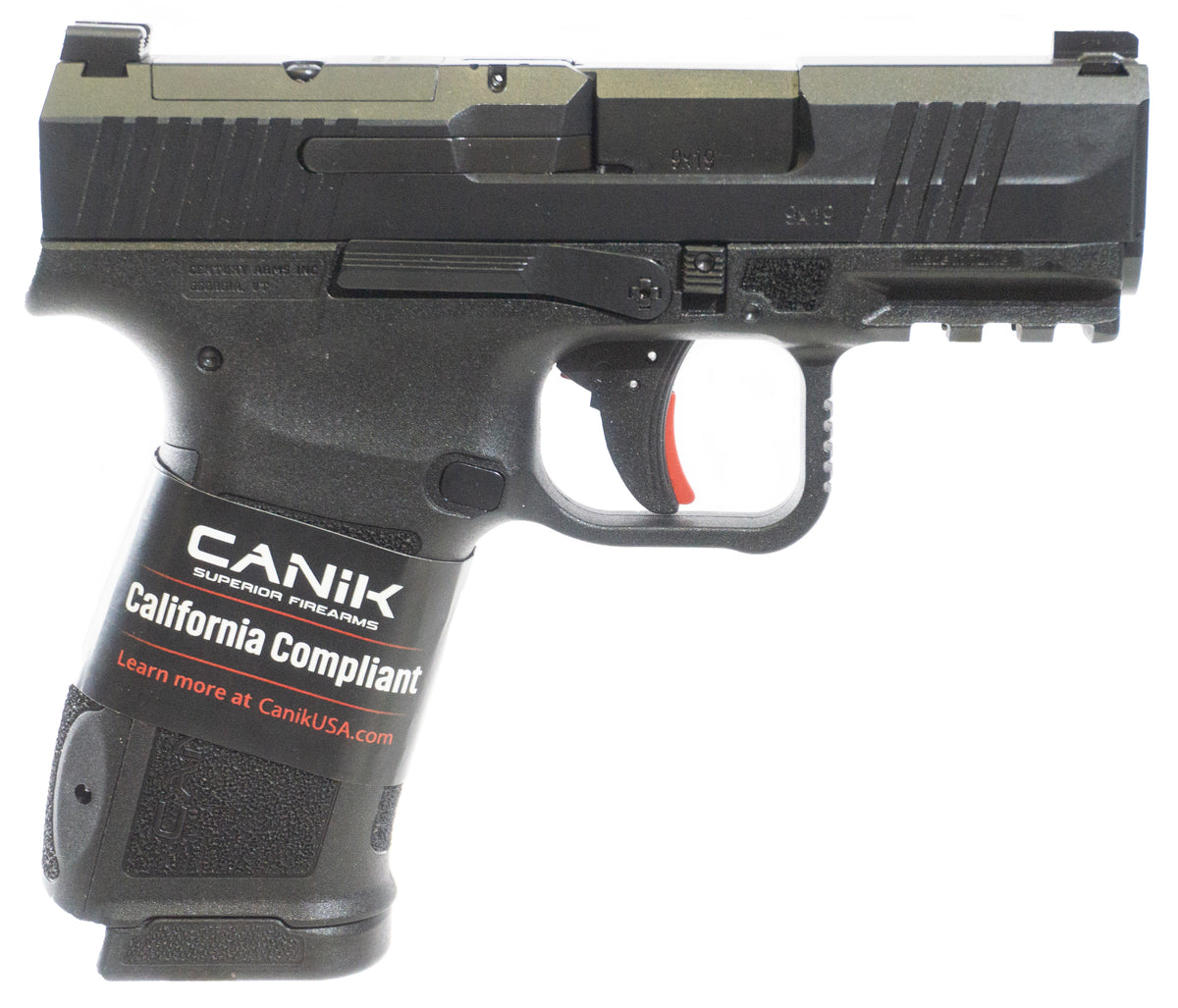 Canik HG7884CA-N Mete MC9L *CA Compliant 9mm Luger 10+1 3.18" Black Steel Barrel, Black Nitride Steel Serrated Slide, Black Polymer Frame w/Picatinny Rail, Interchangeable Backstrap Grip