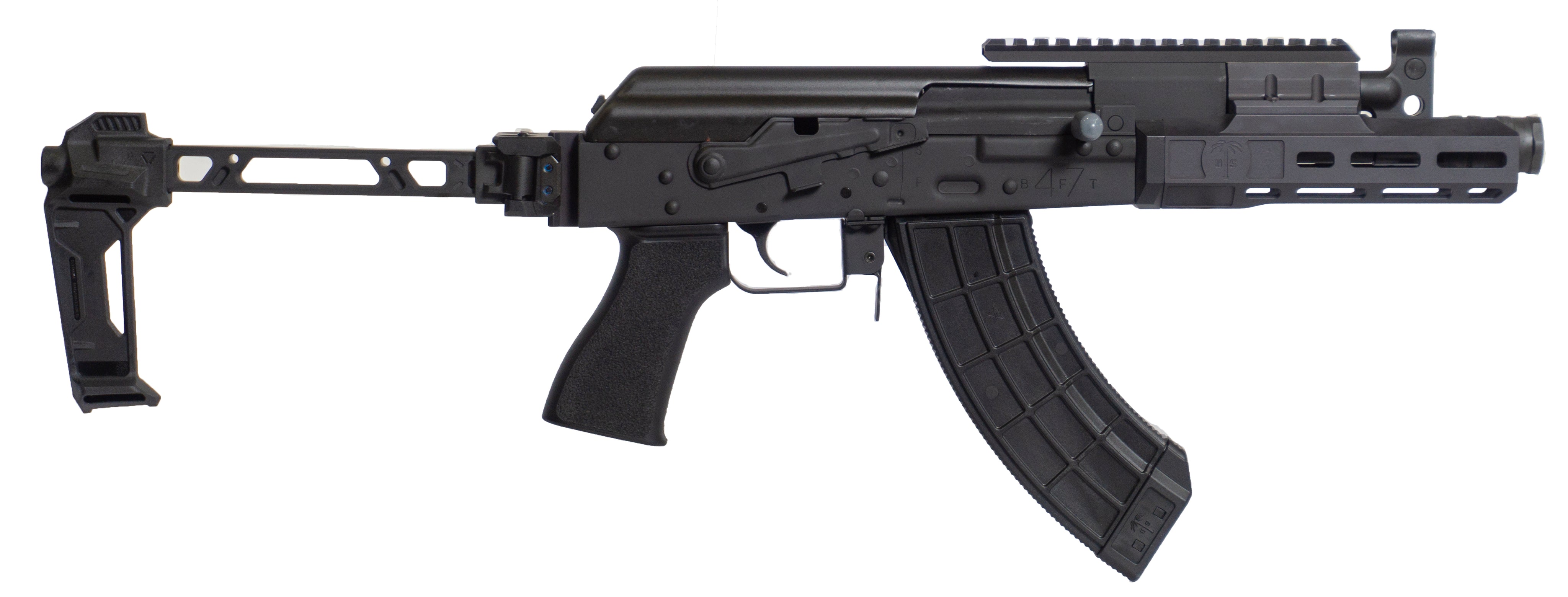 Century Arms HG8007N Draco Tactical 7.62x39mm 30+1 7.50" Black Barrel w/Linear Compensator, M-LOK Handguard, Black Receiver w/Picatinny Rail, Black SB Bi-Folding Pistol Brace