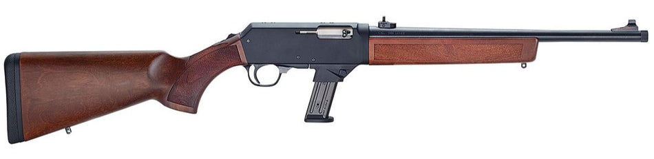 Henry H027H9S Homesteader w/Sig/S&W Mag Well Adapter 9mm Luger 10+1 16.37" Blued Steel Threaded Barrel, Black Anodized Aluminum Drilled & Tapped Receiver, American Walnut Wood Fixed, Ambidextrous