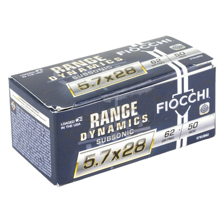 Fiocchi Range Dynamic Subsonic 5.7X28mm 62 Grain Full Metal Jacket