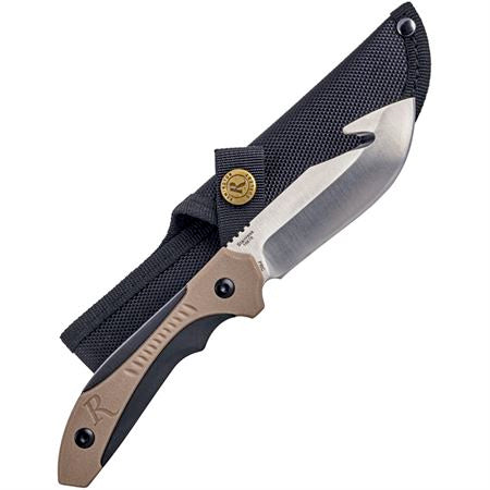 REMINGTON SPORTSMAN SKINNER TAN/BLK MOLDED HANDLE 8INW/ SHEATH 047700156767
