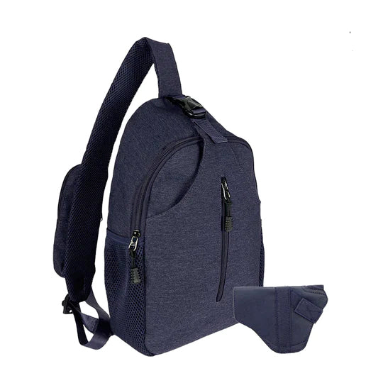 JESSIE & JAMES KYLE MINIMALIST SLING SHOULDER CONCEALED BACKPACK 16 H X 11 W X 4.5 D ( NAVY  )