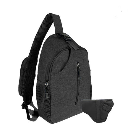 JESSIE & JAMES KYLE MINIMALIST SLING SHOULDER CONCEALED BACKPACK 16 H X 11 W X 4.5 D ( BLACK )