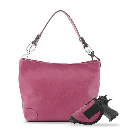 JESSIE & JAMES LYDIA LOCK AND KEY HOBO SHOULDER BAG 9 H X 11 W X 4 D ( WINE )