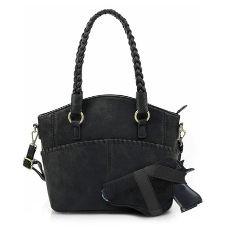 JESSIE & JAMES BELLA CONCEALED CARRY TOTE 10.3 H X 13 W X 5.3 D ( BLACK )