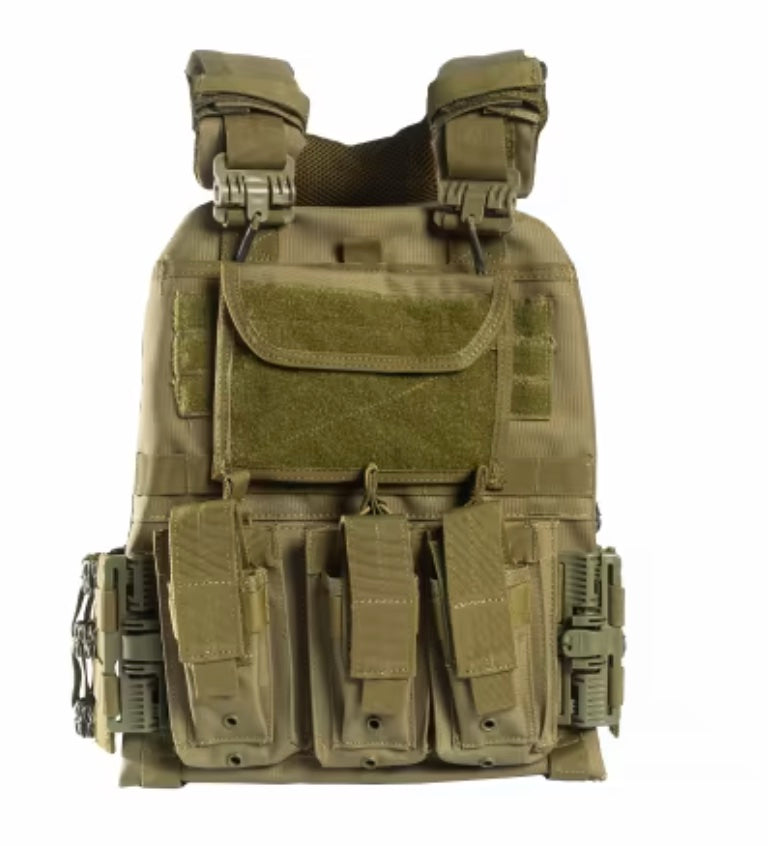 GUARD DOG BODY ARMOR DANE PLATE CARRIER OD GREEN ADJUSTABLE WITH MULTIPLE POUCHES