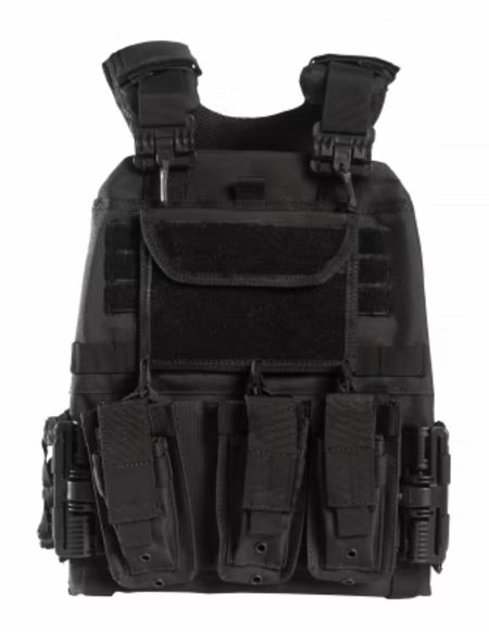 GUARD DOG BODY ARMOR DANE PLATE CARRIER BLACK ADJUSTABLE WITH MULTIPLE POUCHES