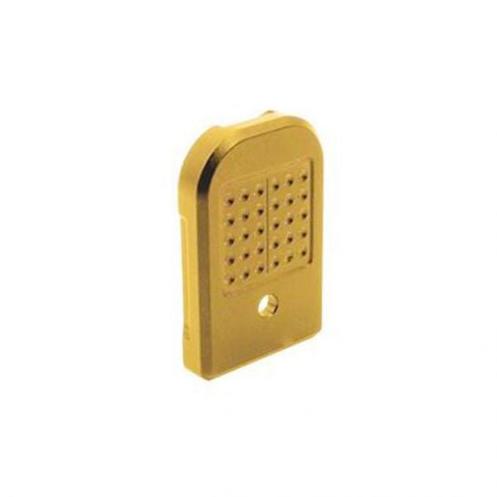 SHIELD ARMS S15 MAG +0 GOLD ALUMINUM BASE PLATE FITS GLOCK 43X/48 MAGS