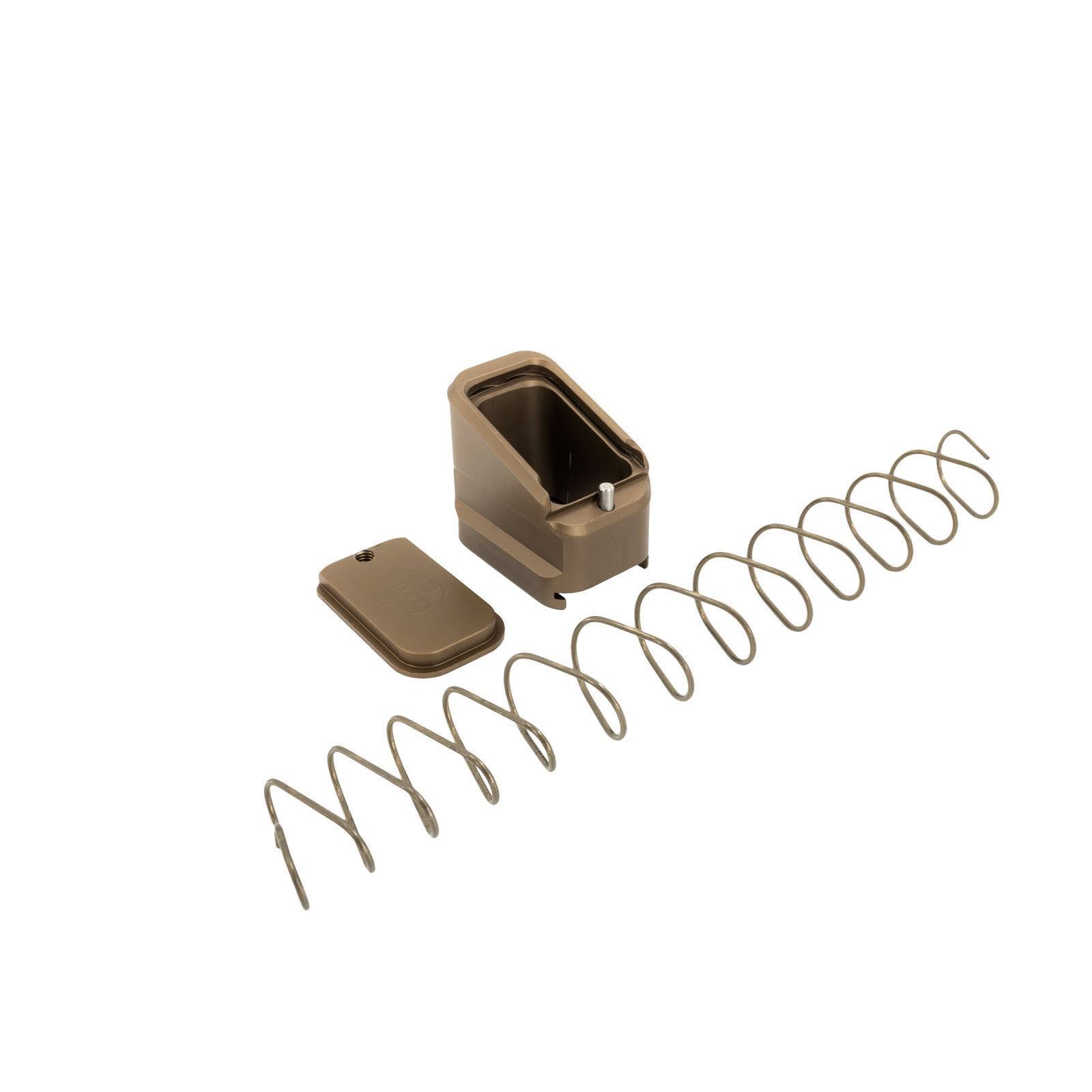 SHIELD ARMS MAG EXTENSION +5/4 MUD BROWN FITS CZ P10C/P07 MAGS