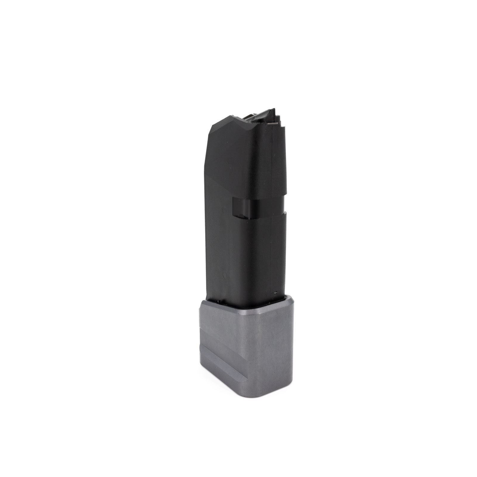 SHIELD ARMS MAG EXTENSION +5/4 GREY FITS GLOCK 26/27 MAGS