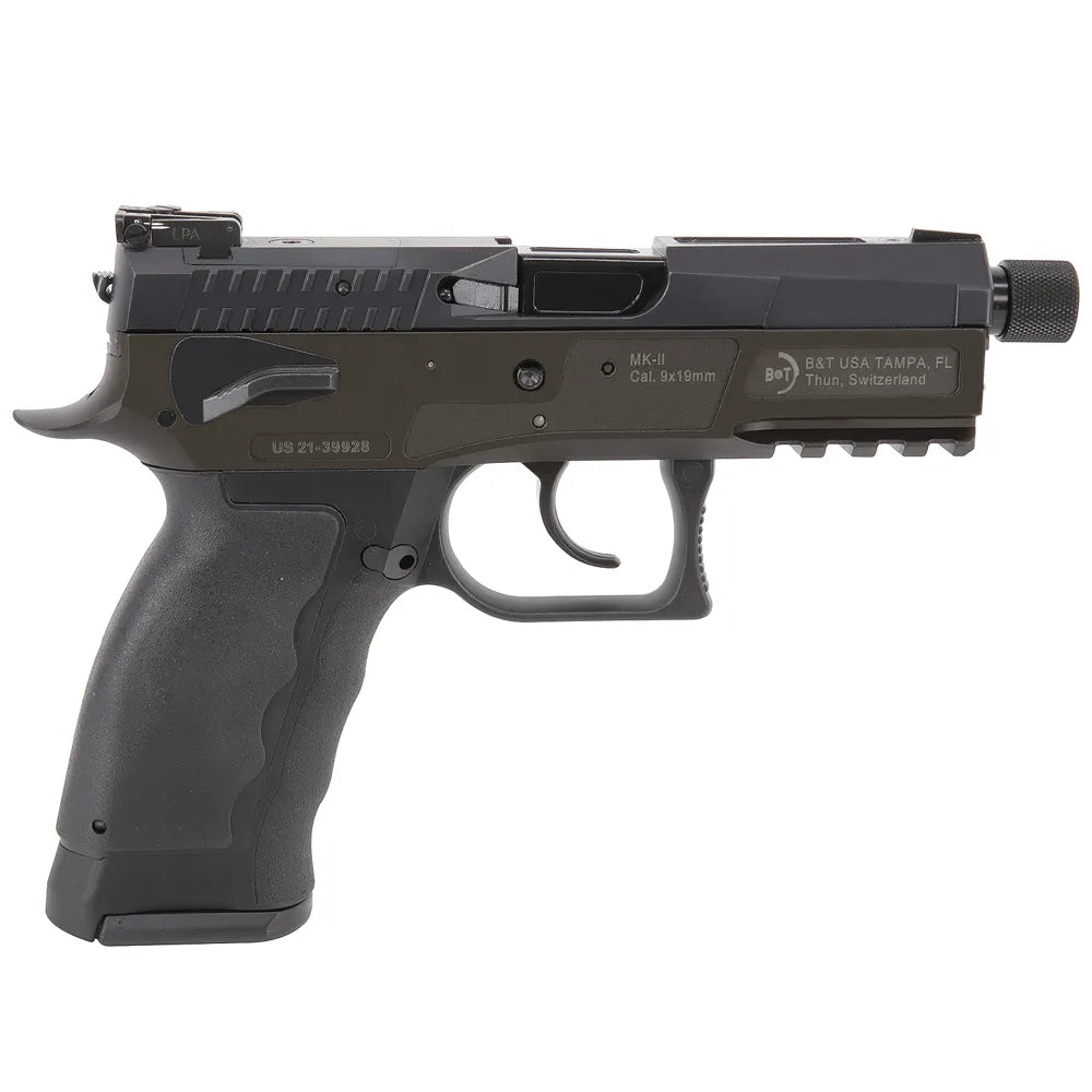 dB&T MK-II 9MM PSTL 4.3" THRD BBL, BLK SA 17RD