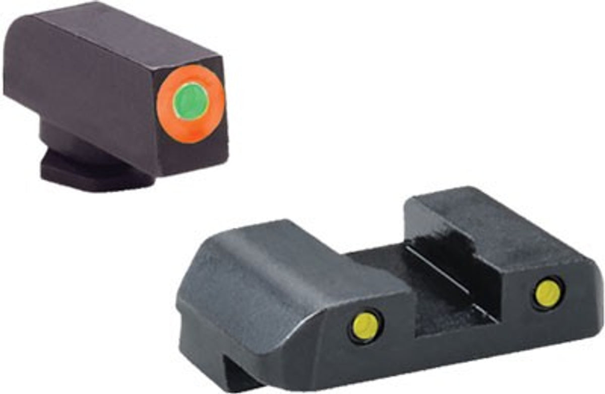 AMERIGLO SPARTAN TACTICAL SIGHTS MOST LG FRAME GLOCKS PROGLO ORANGE FRONT PRO OP YELLOW REAR