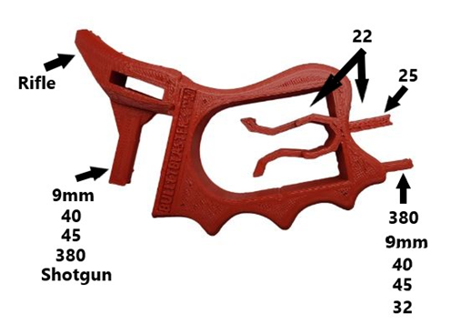 BULLETBLASTER MULTIPLE CALIBER GUN MAGAZINE LOADING TOOL ( RED )