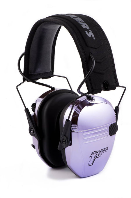 PACKNHEAT CHROME PLATED ELECTRONIC EAR/EYE PROTECTION LIGHT PURPLE