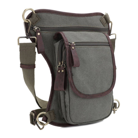 JESSIE & JAMES COUGAR CANVAS CONCEALED CARRY WAIST & LEG BAG 11.5 H X 10 W X 2.5 D ( OLIVE)