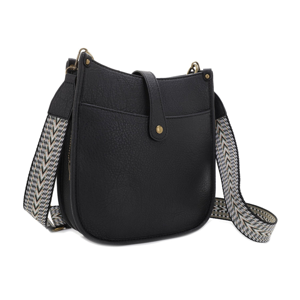 JESSIE & JAMES CHELSEA CONCEALED LOCK AND KEY HOBO BAG 10 H X 9.75 W X 3 D ( BLACK )