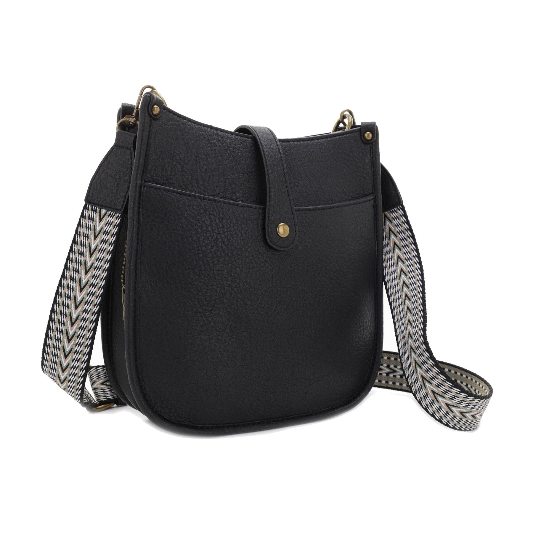 JESSIE & JAMES CHELSEA CONCEALED LOCK AND KEY HOBO BAG 10 H X 9.75 W X 3 D ( BLACK )