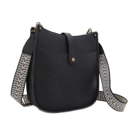 JESSIE & JAMES CHELSEA CONCEALED LOCK AND KEY HOBO BAG 10 H X 9.75 W X 3 D ( BLACK )