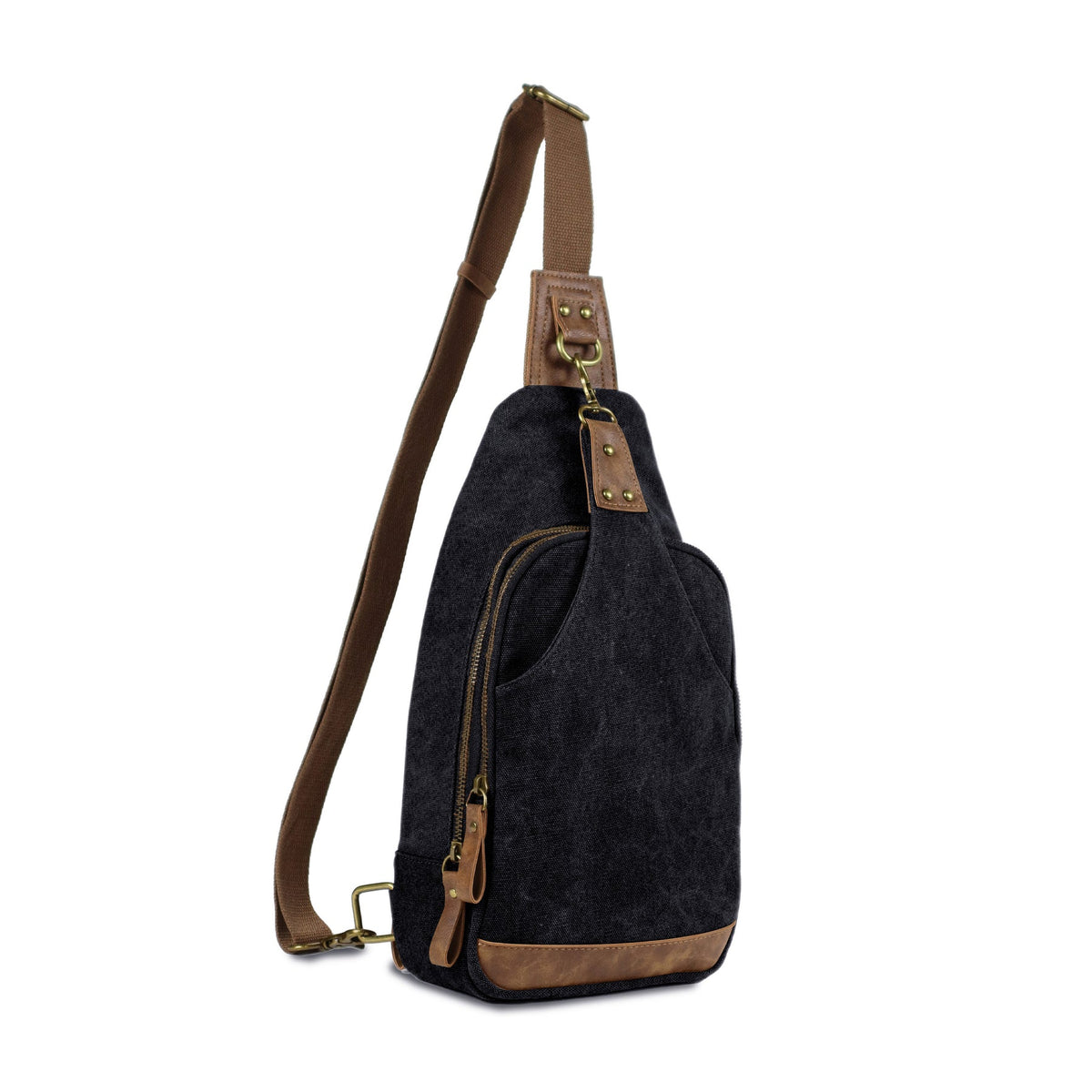 JESSIE & JAMES GLACIER CANVAS CONCEALED CARRY SLING BAG 15 H X 8 W X 3.5 D ( BLACK )