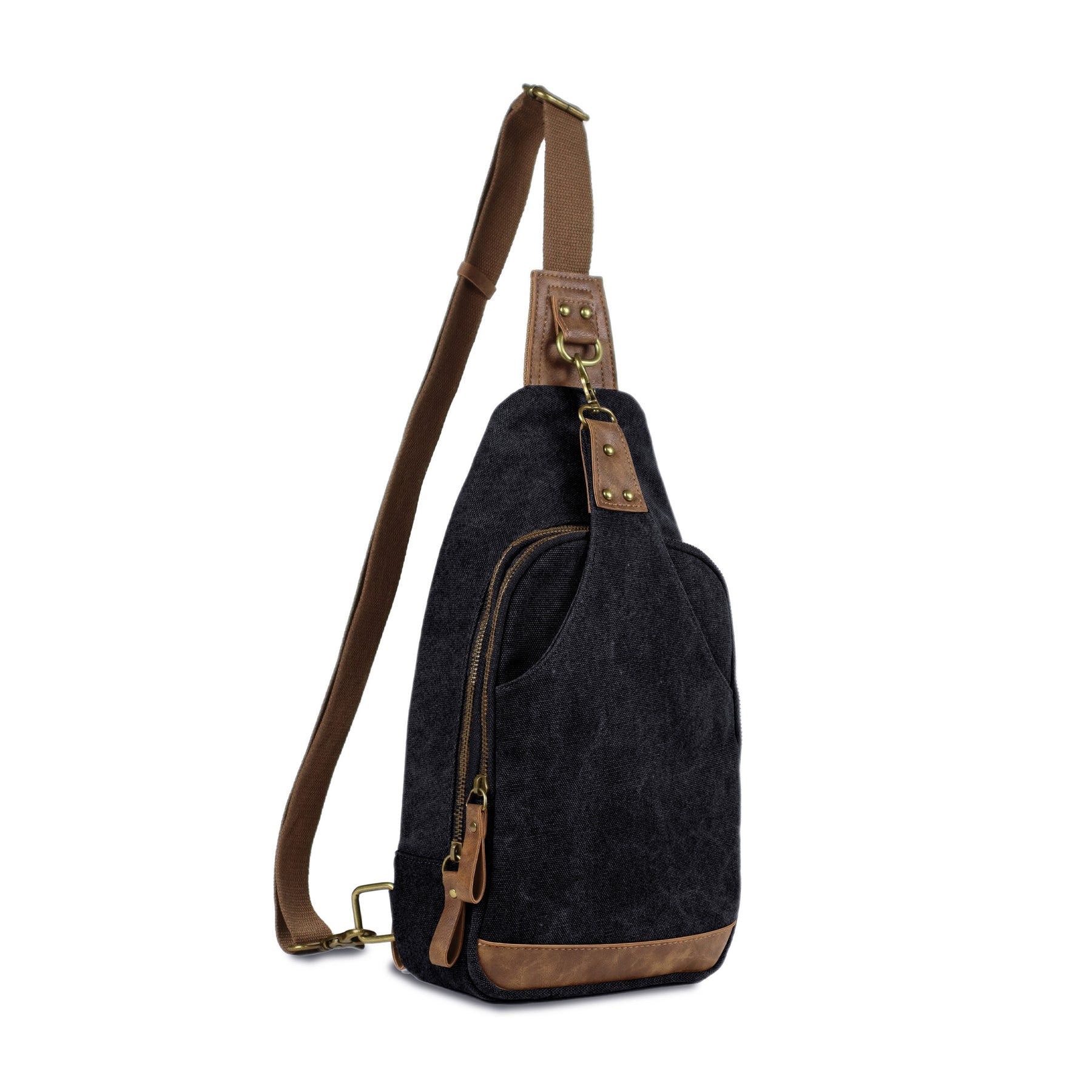 JESSIE & JAMES GLACIER CANVAS CONCEALED CARRY SLING BAG 15 H X 8 W X 3.5 D ( BLACK )