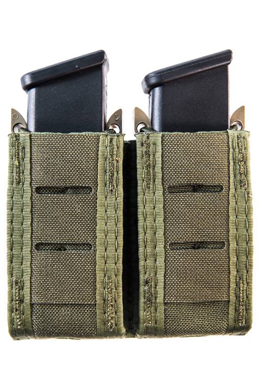 HIGH SPEED GEAR  DUTY DOUBLE PISTOL  TACO OD  SLEEK FRONT CONCEALAD BUNGEE HOLDS MOST PISTOL  MAGS