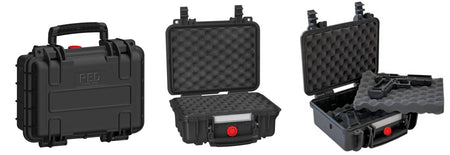 EXPLORER RED DOUBLE PISTOL CASE BLACK W/TWO TRAYS OF FOAM 11.81"X8.27"X2.28"