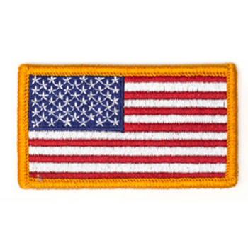 TAC SHIELD AMERICAN FLAG PATCH RED WHITE & BLUE 3 1/4" X 1 13/16"  REVERSE