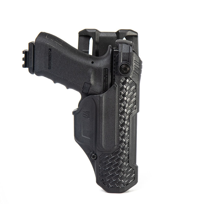 BLACKHAWK HOLSTER L3D T SERIES DUTY GLOCK 17 19 22 23 31 45 LH BASKETWEAVE BLACK