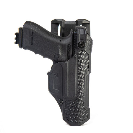 BLACKHAWK HOLSTER L3D T SERIES DUTY GLOCK 17 19 22 23 31 45 LH BASKETWEAVE BLACK