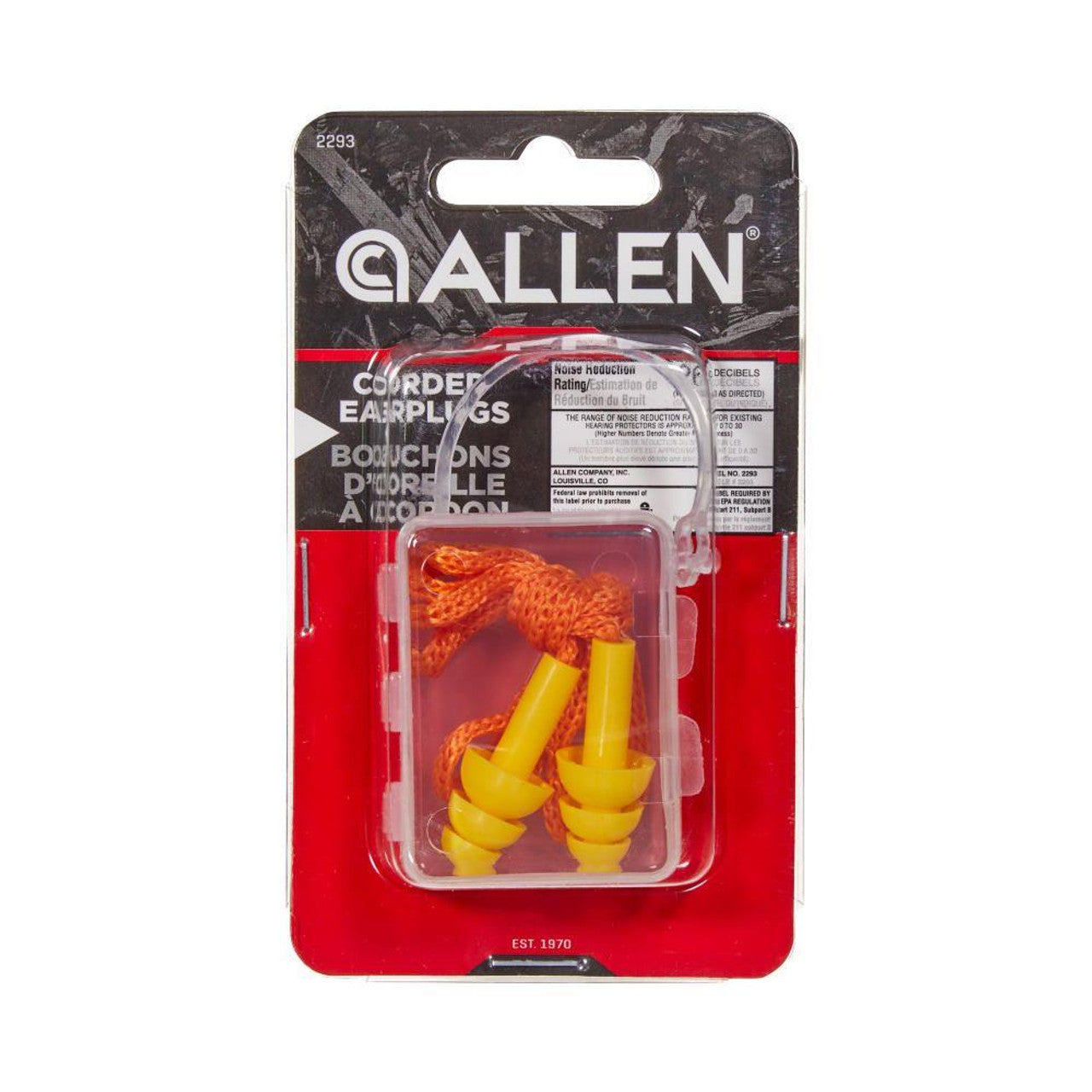 ALLEN DLX EAR PLUG W/CORD, SM CASE