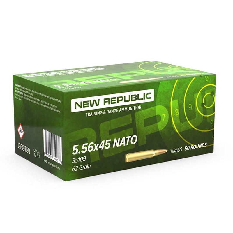 New Republic 5.56x45mm NATO Training & Range SS109 62gr FMJ Ammo