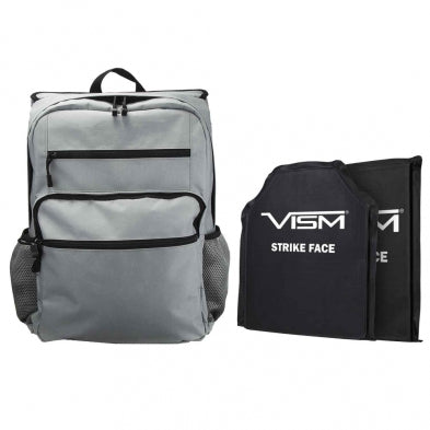 NCSTAR GUARDIAN BACKPACK GRAY DISCRETE W/ 10"X12" FRONT AND BACK LEVEL IIIA BALLISTIC SOFT PANELS
