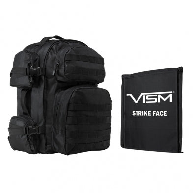NCSTAR TACTICAL BACKPACK BLACK 6 POCKETS W/ 10'"X2" SOFT BALLISTIC PANEL